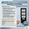 Faro LED Solar Renovable para Exteriores