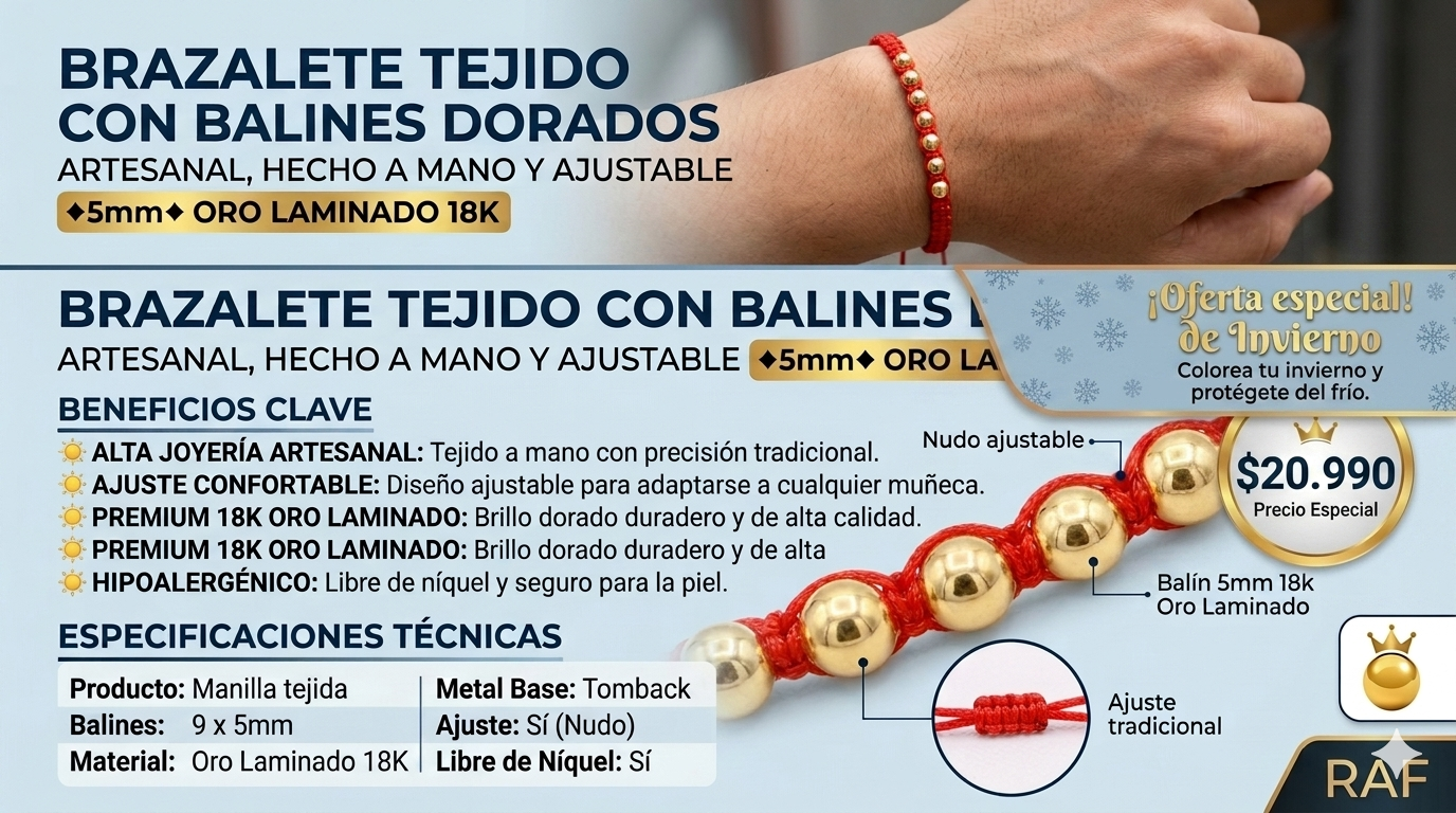 Brazalete Tejido Rojo