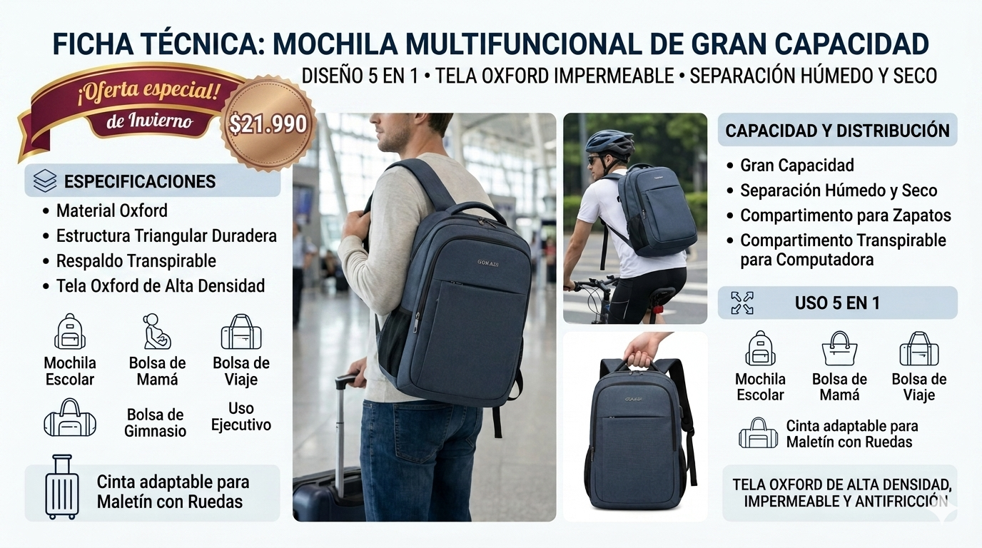 mochila multifuncional