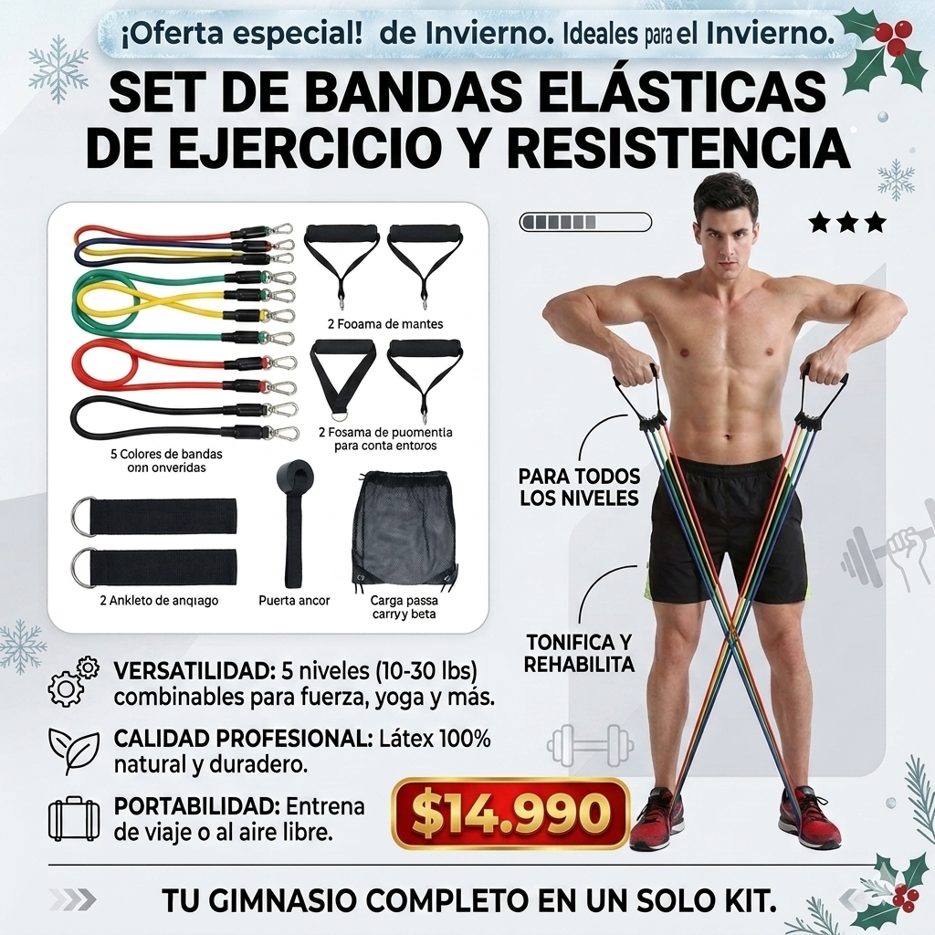 SET DE BANDAS ELASTICAS DE EJERCICIOS