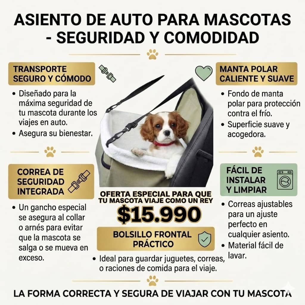 Asiento de Auto para Mascotas