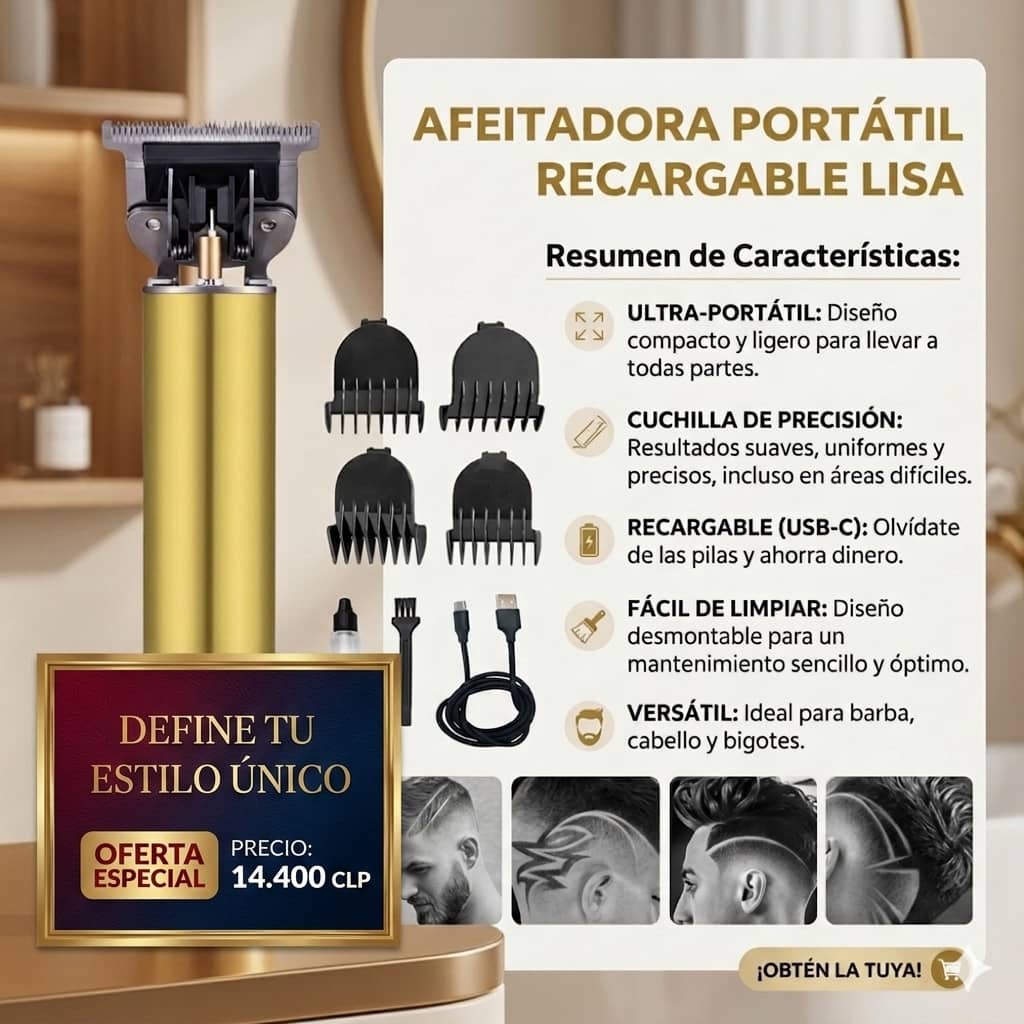 Afeitadora Portátil Recargable Lisa
